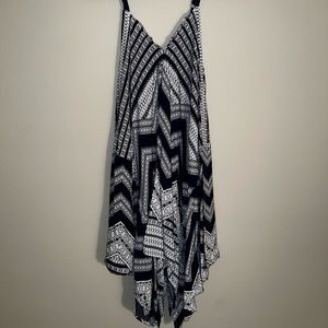 |Blu Pepper| Navy and White Flowy Dress
